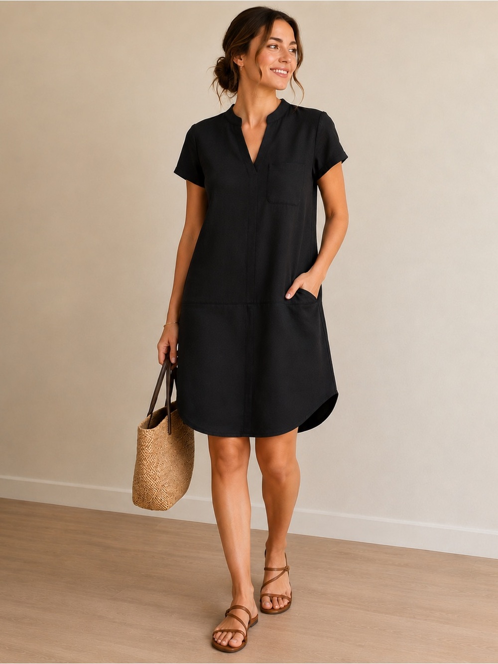NWOT Summer casual black dress